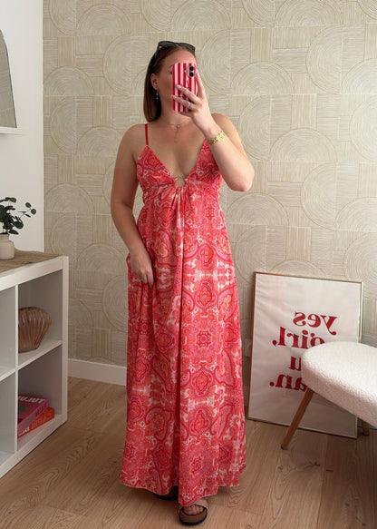 Robe longue corail - SIENNA