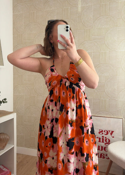 Robe bohème orange - AURÉLIE