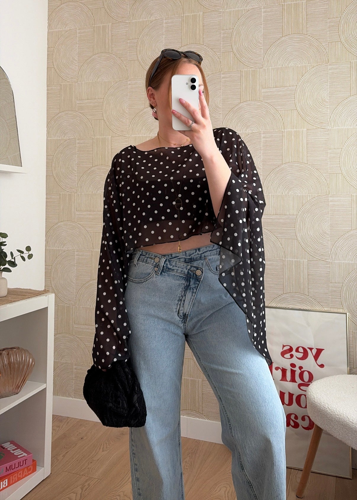 Jeans asymétrique wide leg - EZIO
