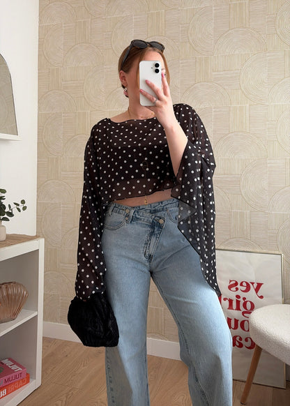 Jeans asymétrique wide leg - EZIO