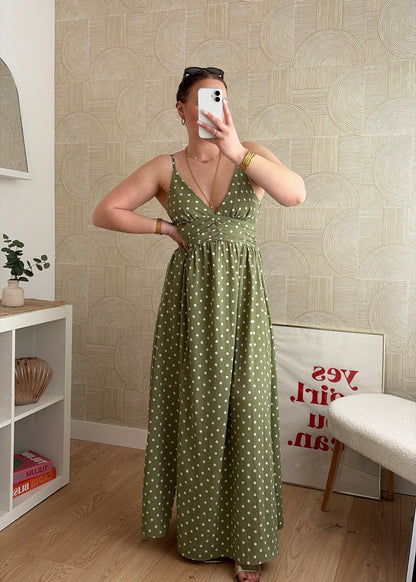 Robe longue olive - POIS