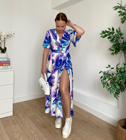 Robe longue bleu/violette DESSYNA