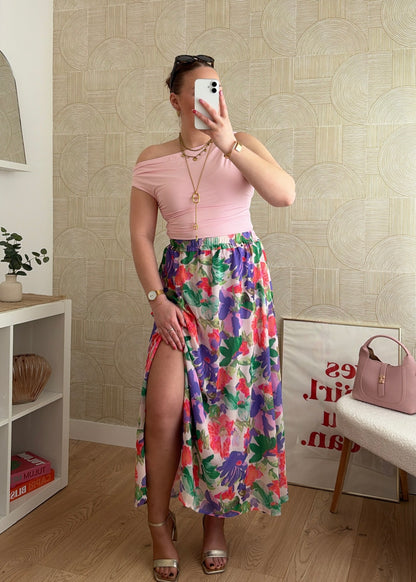 Jupe longue violette - LAYA