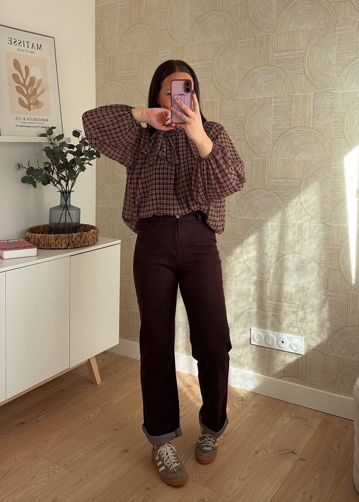 Jean wide leg choco - ARIA