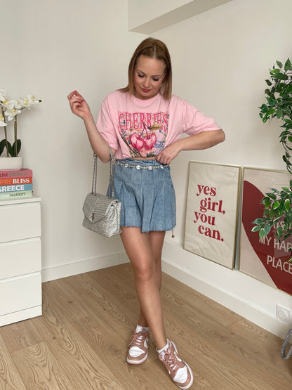 Tee-shirt rose CHERRIES