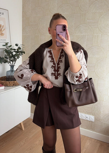 Jupe-short choco - ROMANE