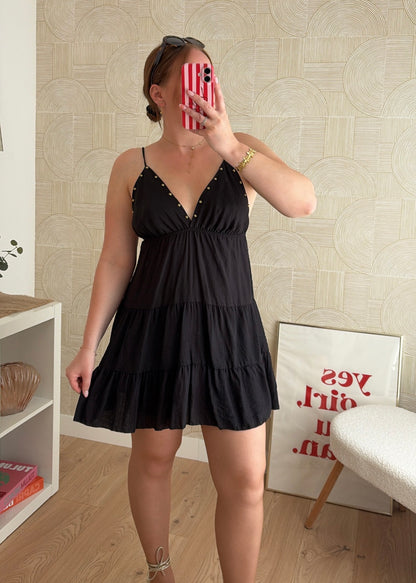 Robe cloutée noire - OLIVIA
