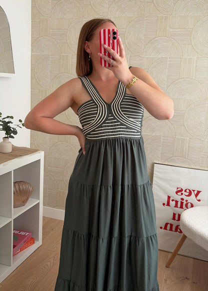 Robe longue kaki - BOHEMIA