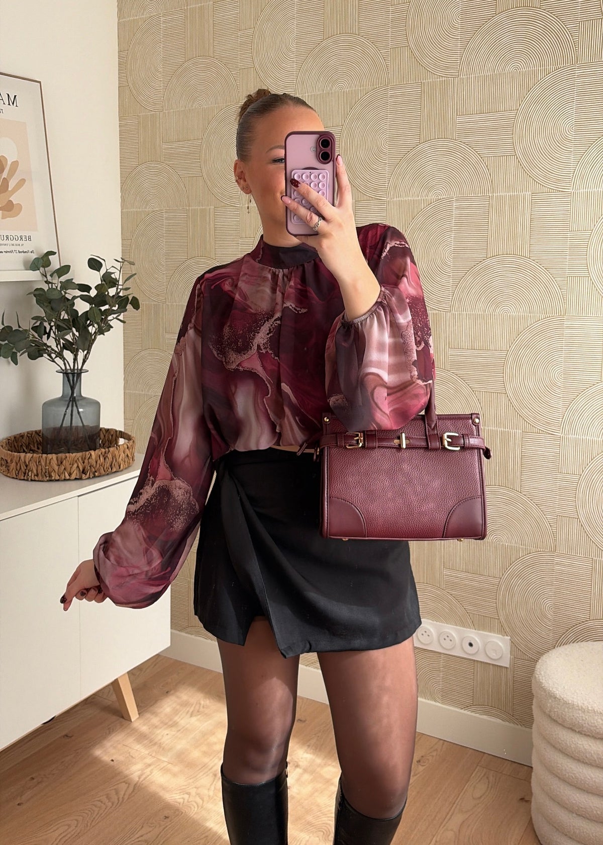 Blouse bordeaux - JULIETTE