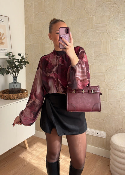 Blouse bordeaux - JULIETTE