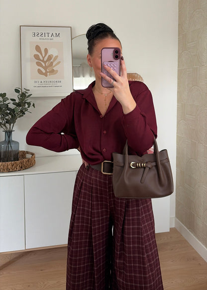 Pantalon carreaux bordeaux - PALOMA