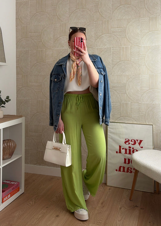 Pantalon fluide kiwi - CLAIRE