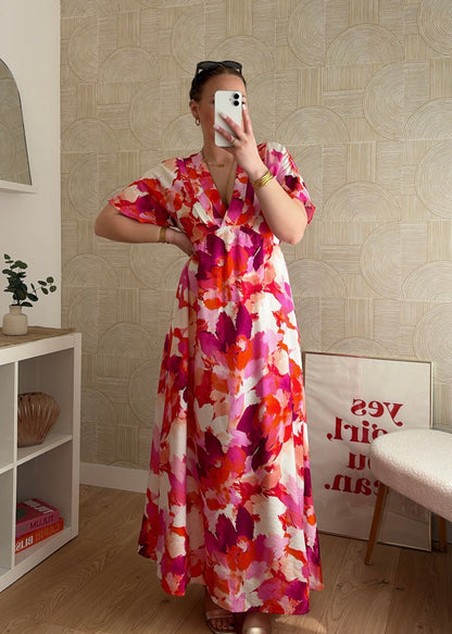 Robe (CURVY) rose - NINAO