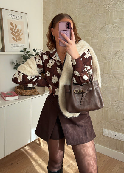 Chemise à fleurs - CHOCOLATE