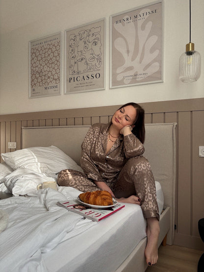 Ensemble de pyjama satin - LÉOPARD
