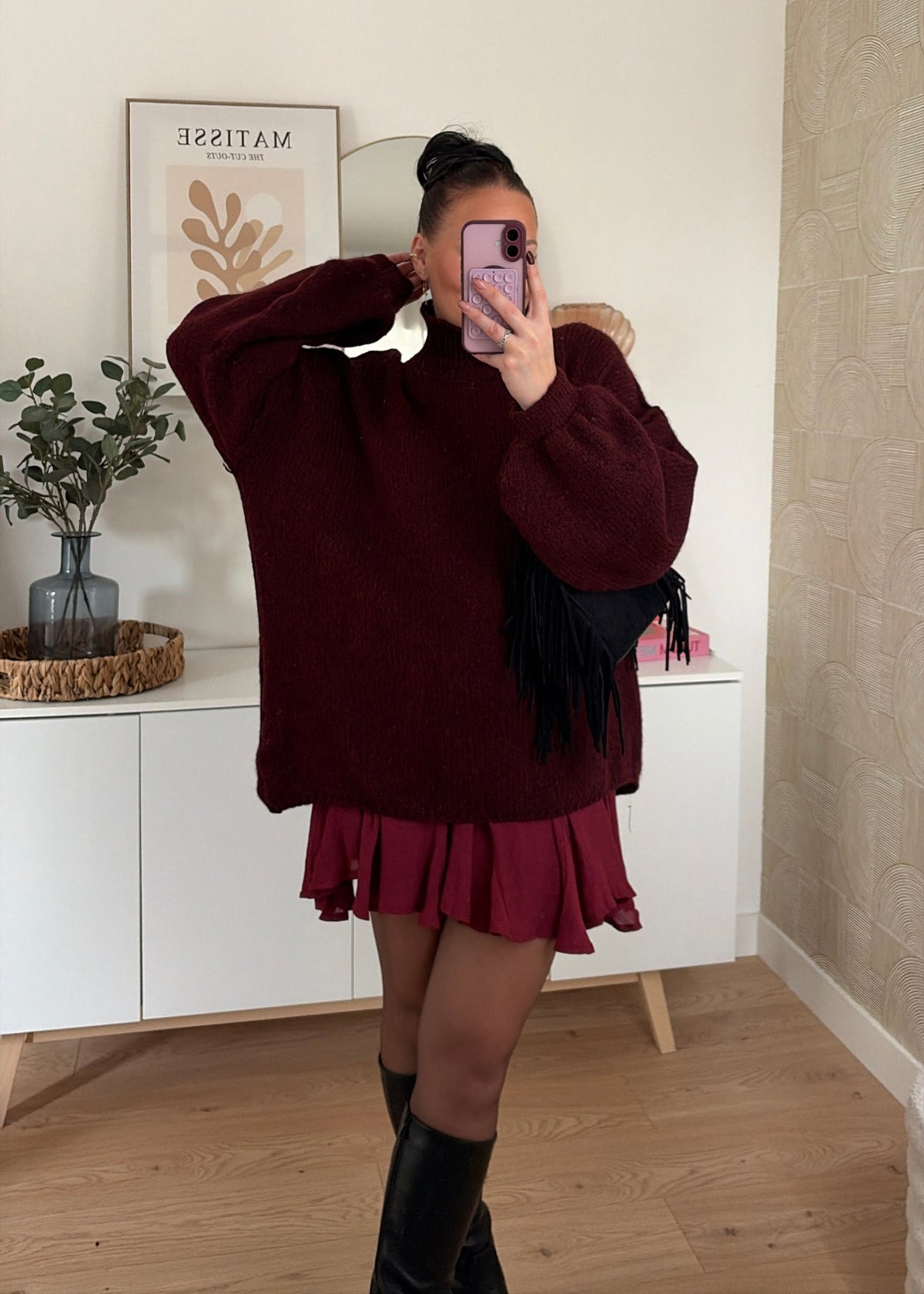 Pull oversize bordeaux - INÈS