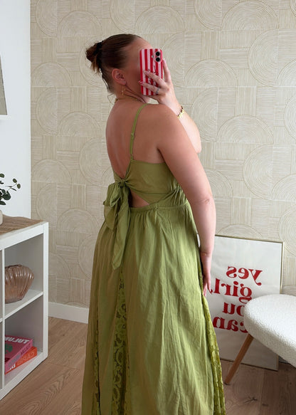 Robe longue olive - AGATHE