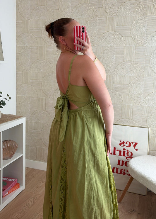 Robe longue olive - AGATHE