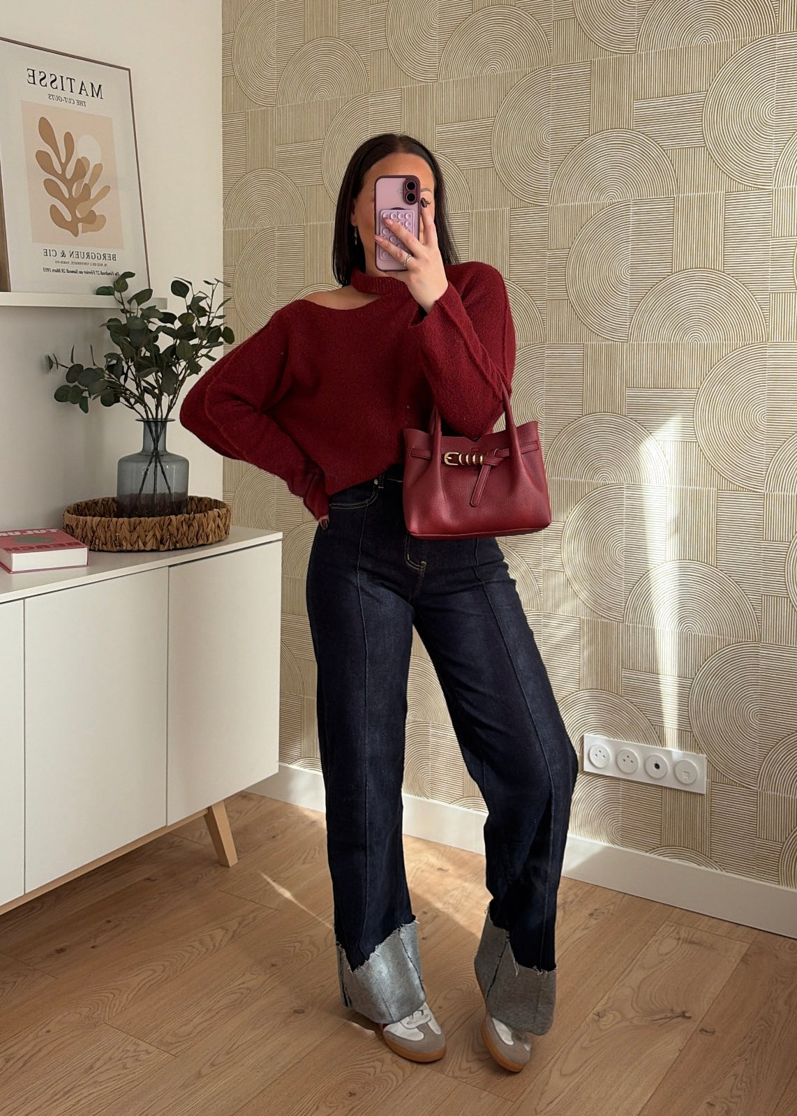 Pull asymétrique bordeaux - ORIA