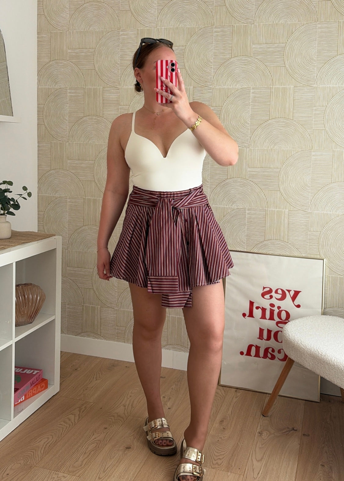 Jupe-short bordeaux - CHEMISIA