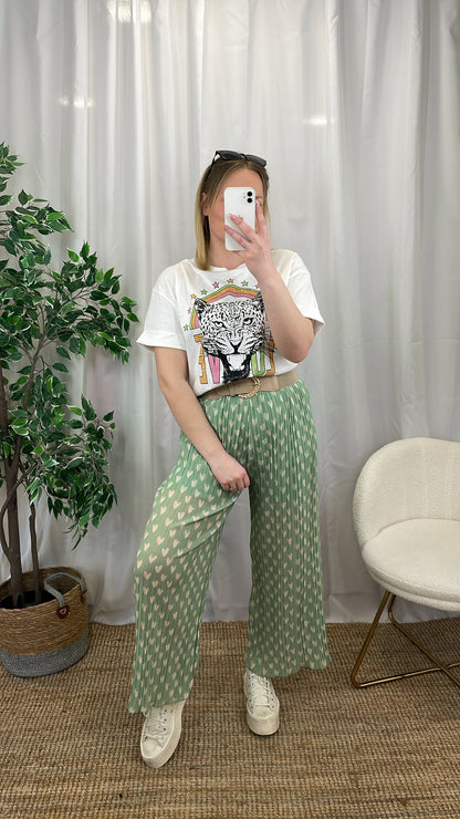 Pantalon plissé LOVELY - Vert