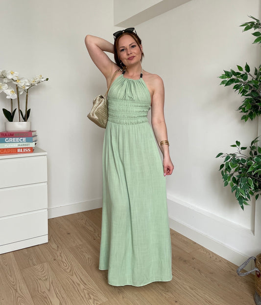 Robe longue vert d'eau CHARLÈNE