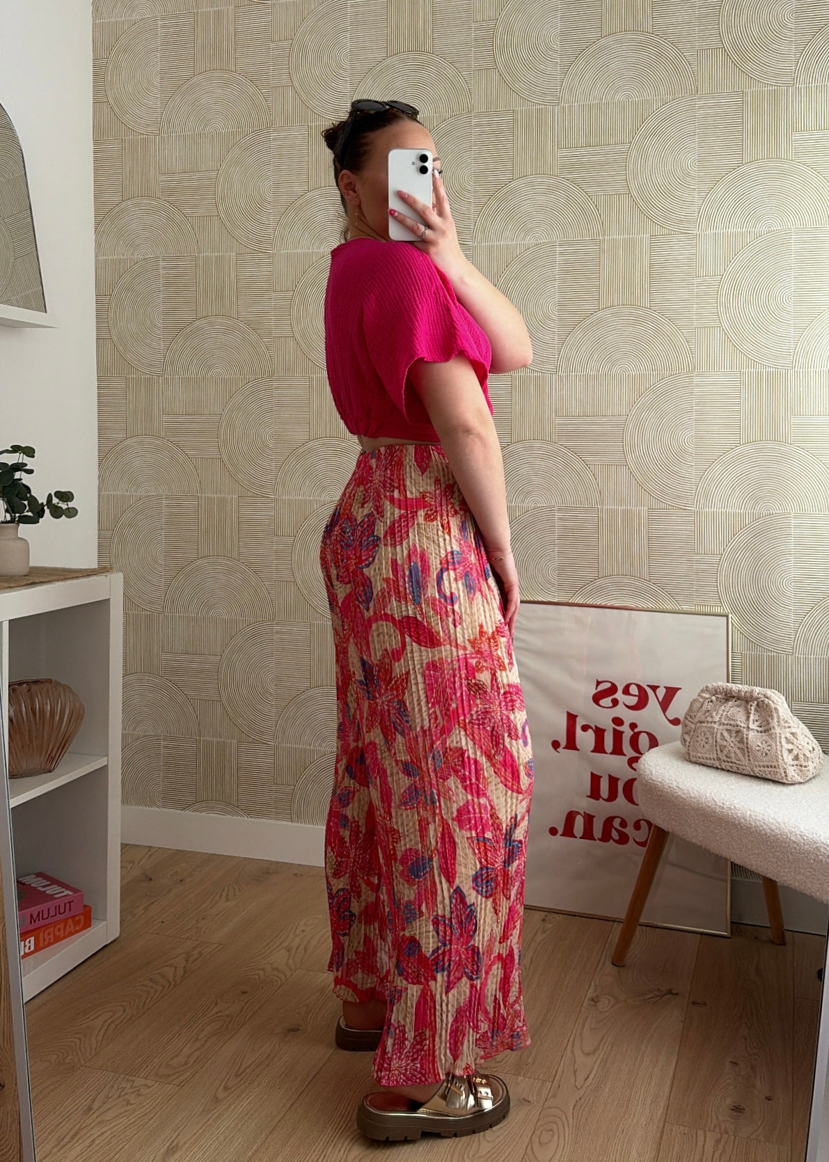 Pantalon plissé fuchsia - BAHIA