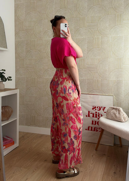 Pantalon plissé fuchsia - BAHIA
