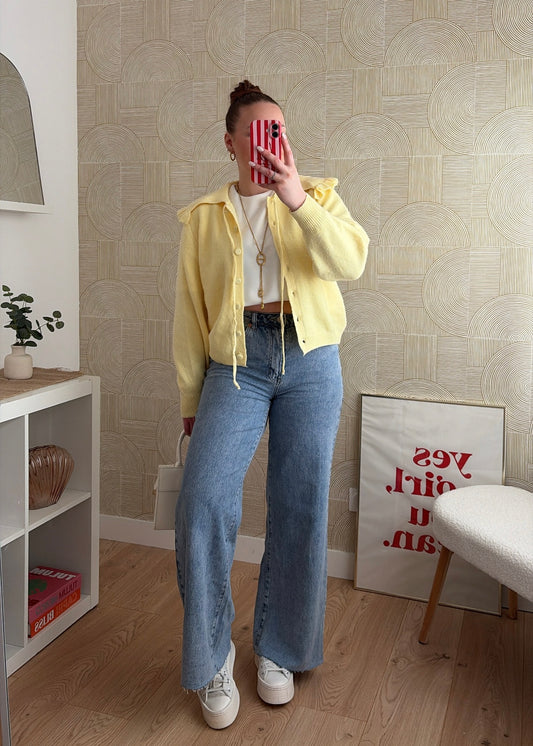 Gilet maille jaune - CLAUDIA