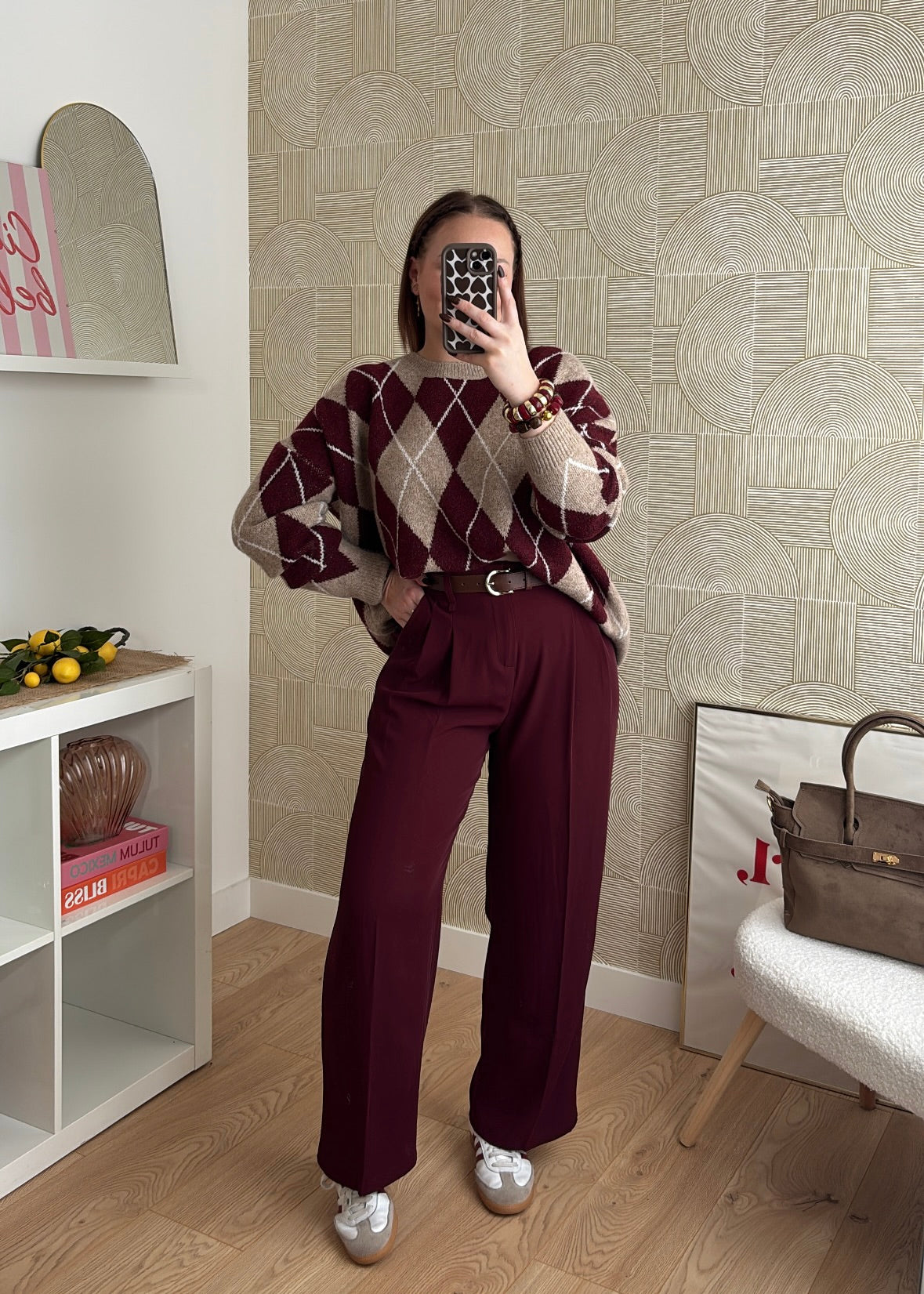 Pantalon burgundy - SANDRO