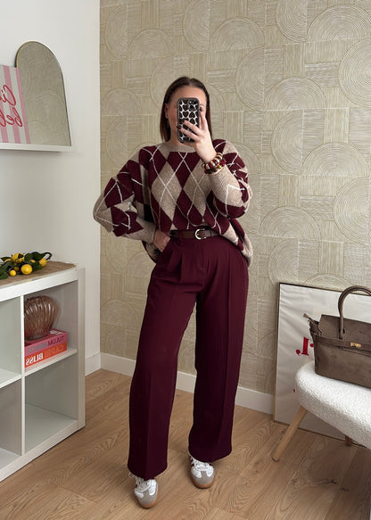 Pantalon burgundy - SANDRO