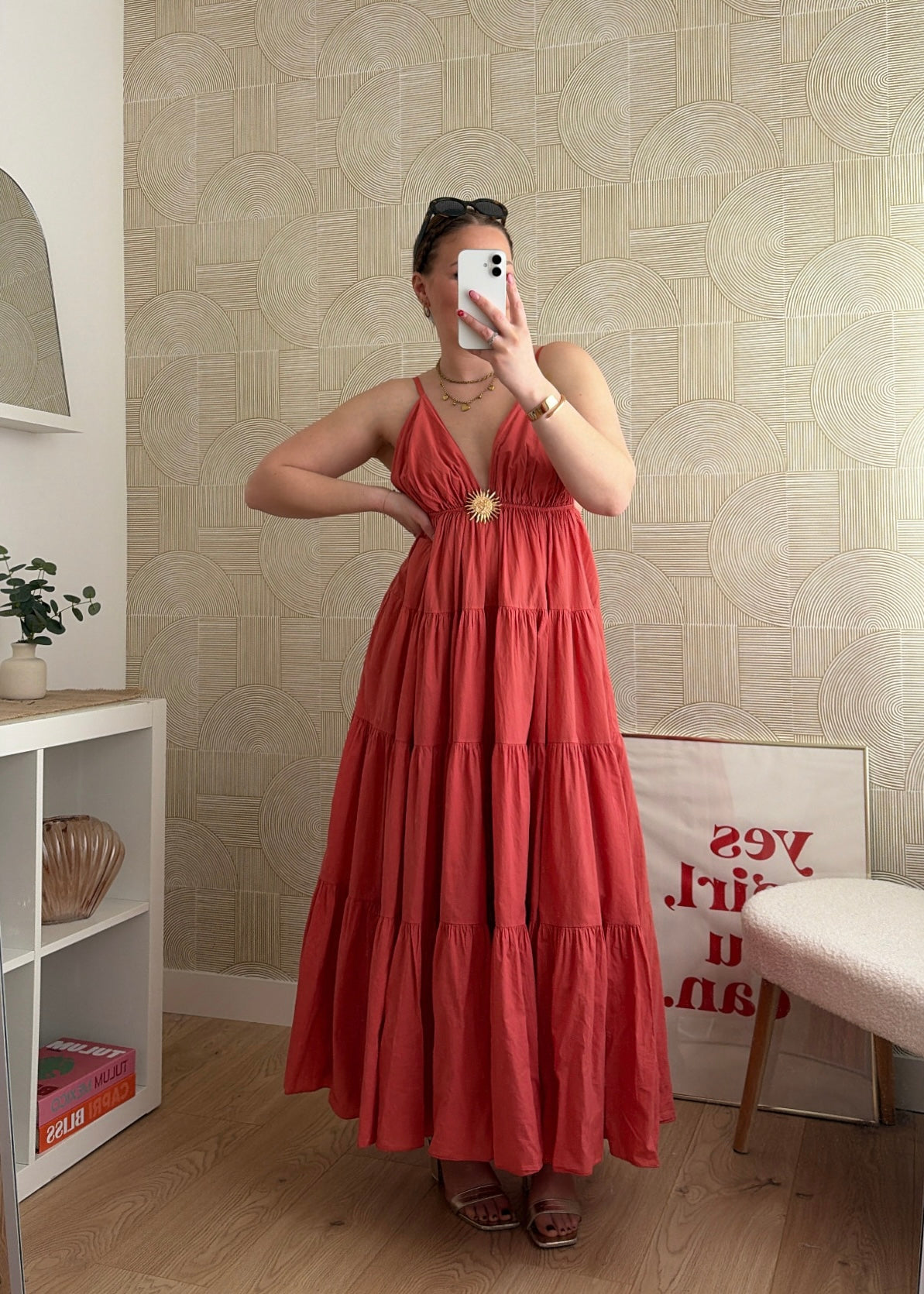 Robe longue terracotta - SUNNY