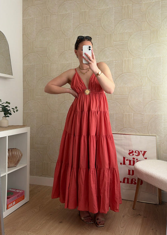 Robe longue terracotta - SUNNY