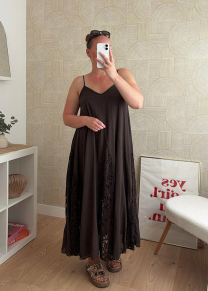 Robe dentelle choco - CALIPSO