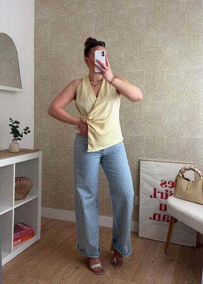 Top drapé jaune - BIJOU