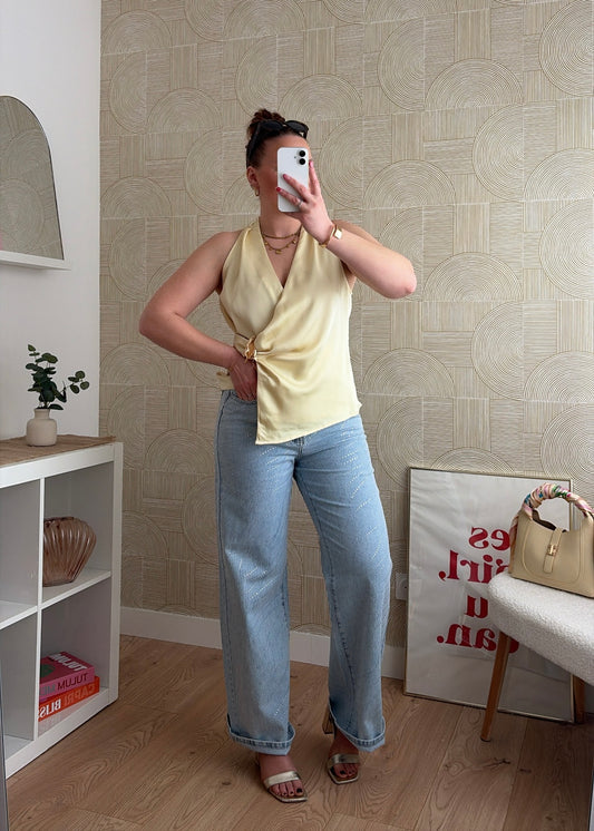 Top drapé jaune - BIJOU