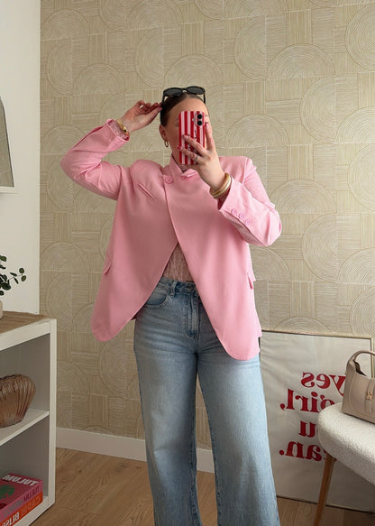 Blazer asymétrique rose - ELSA