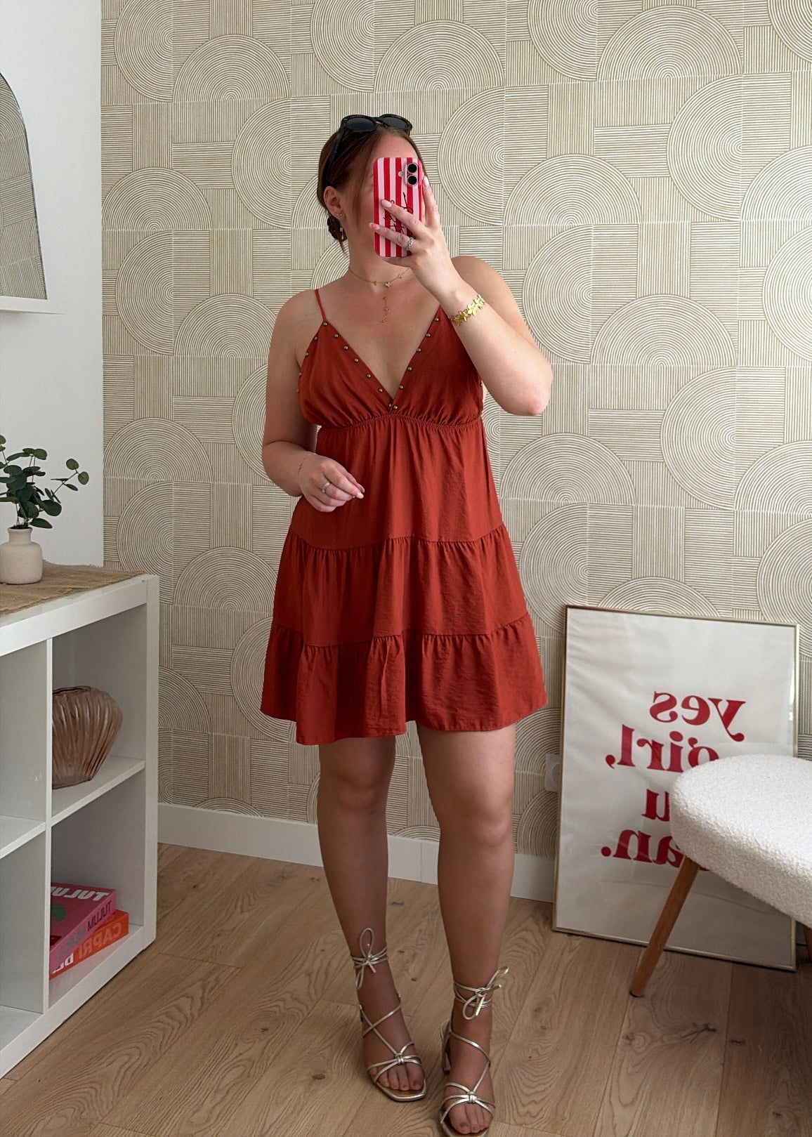 Robe cloutée terracotta - OLIVIA