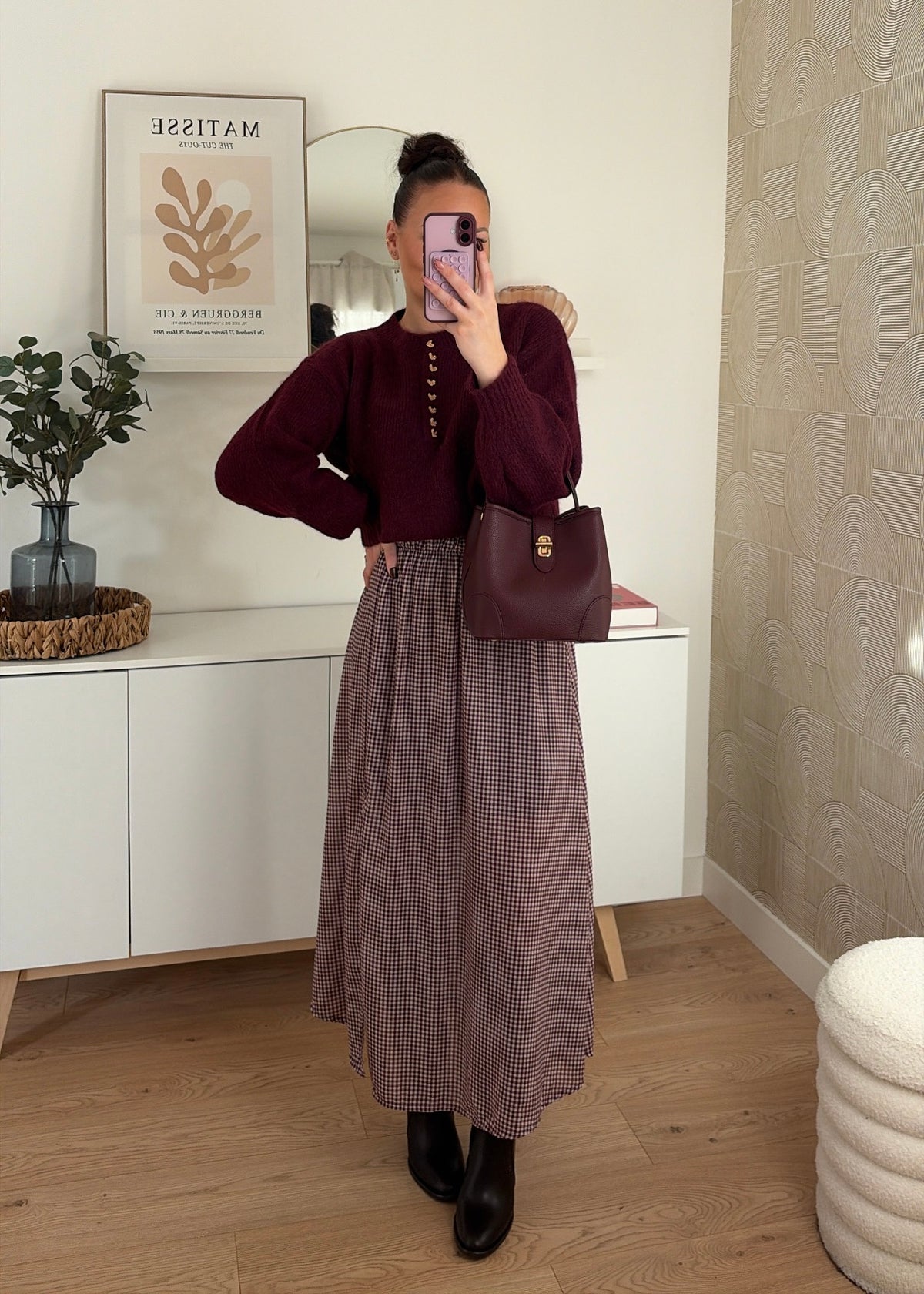 Jupe longue prune - CARRYA