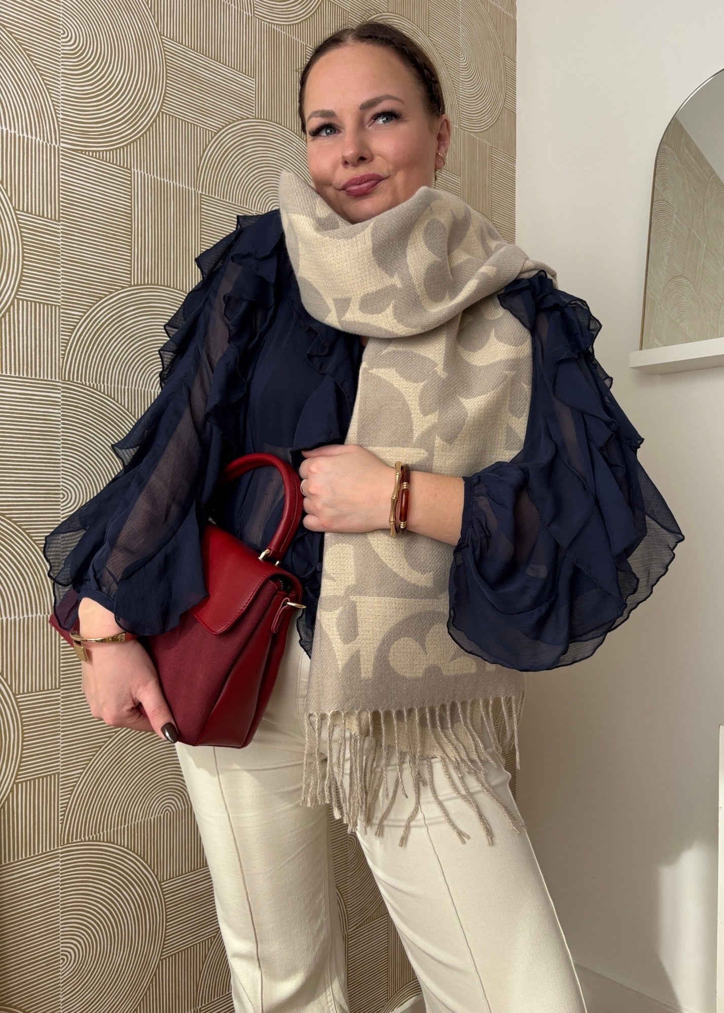 Echarpe florale gris - DUALIGHT