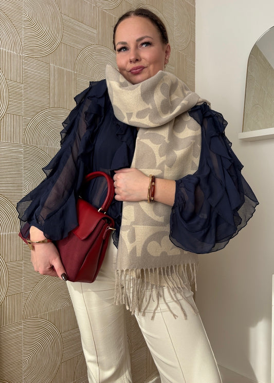 Echarpe florale gris - DUALIGHT