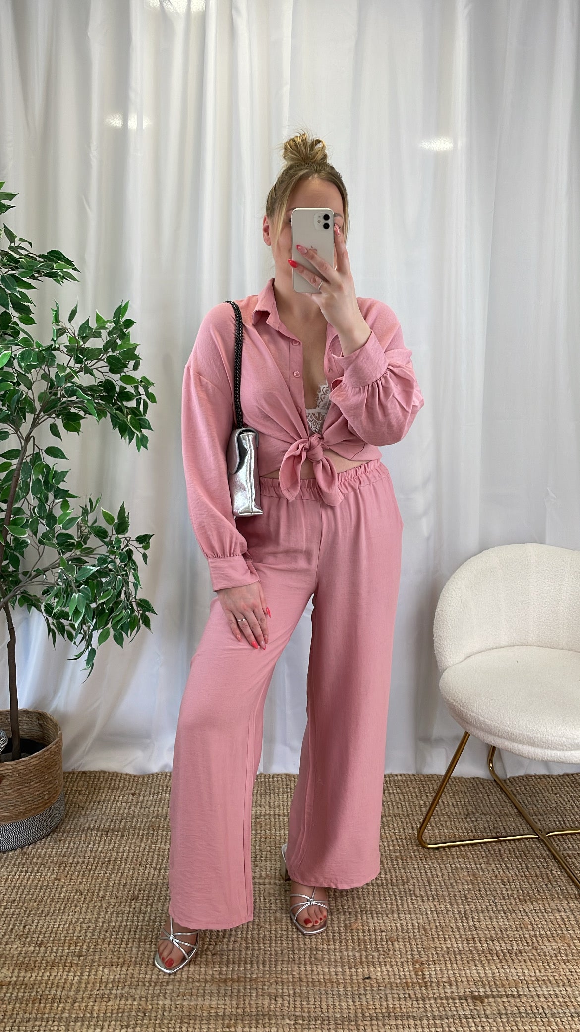 Pantalon rose pâle YAKA