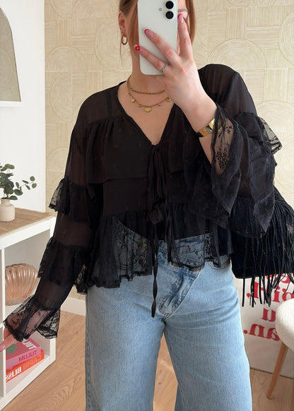 Blouse noire - DENTELLE
