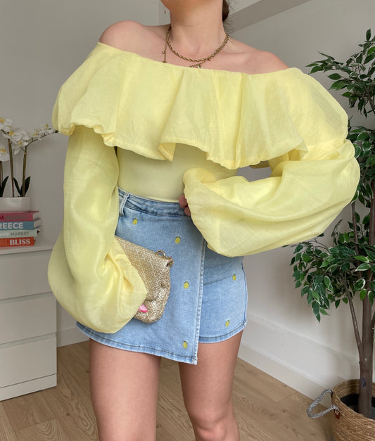 Tops épaules dénudées jaune CLAUDIE