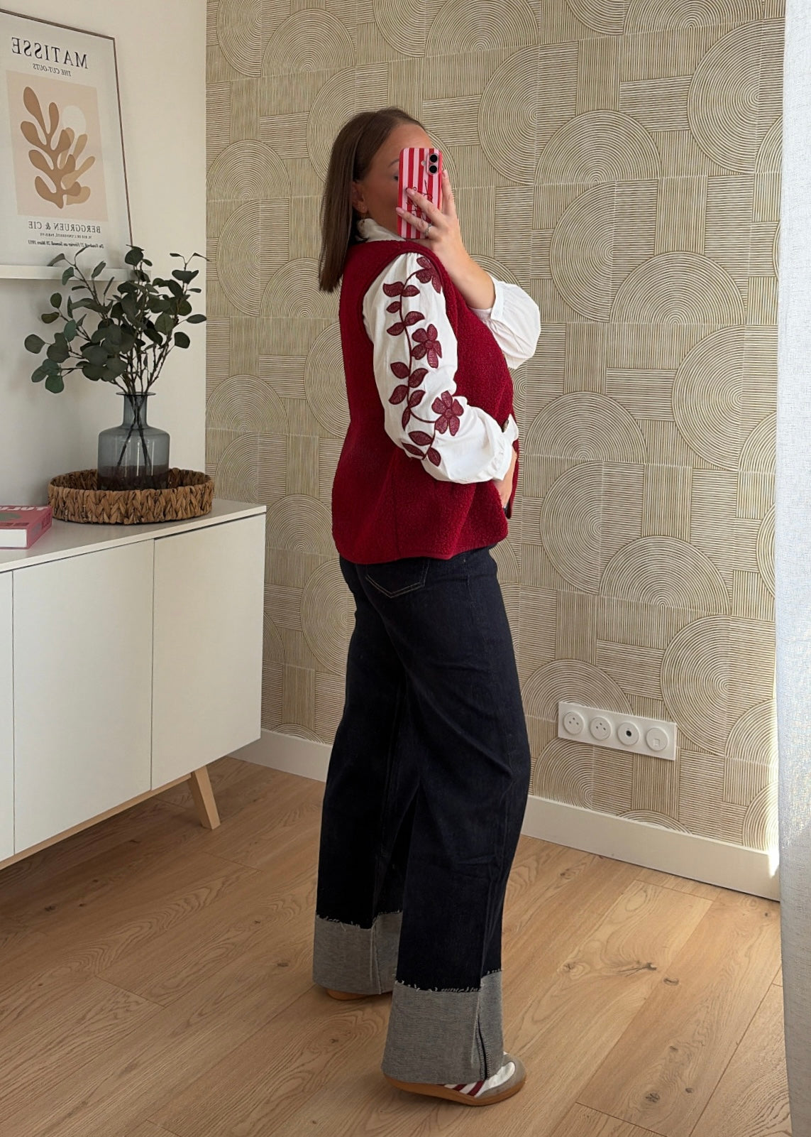 Gilet bouclette bordeaux - SHAUN