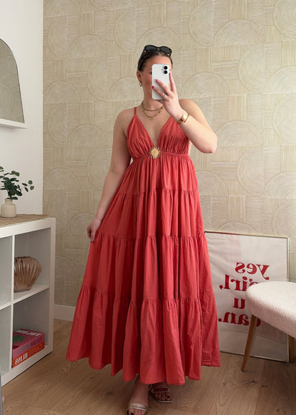 Robe longue terracotta - SUNNY