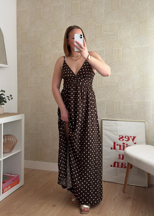 Robe longue choco - POIS