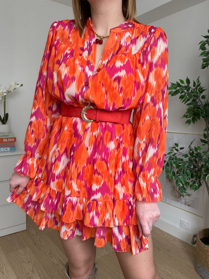 Robe courte orange YUNA