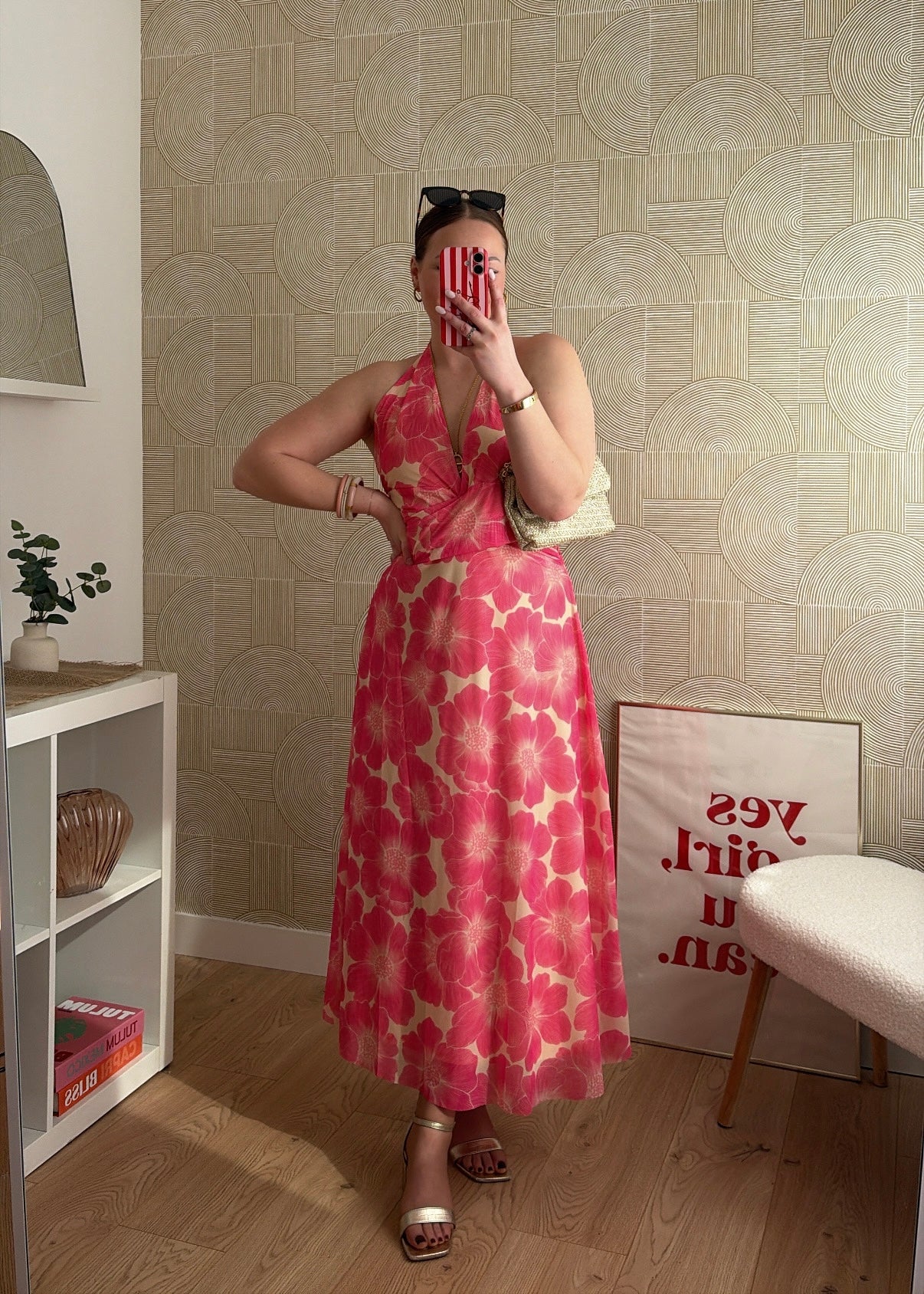 Robe longue corail - FLOWERS