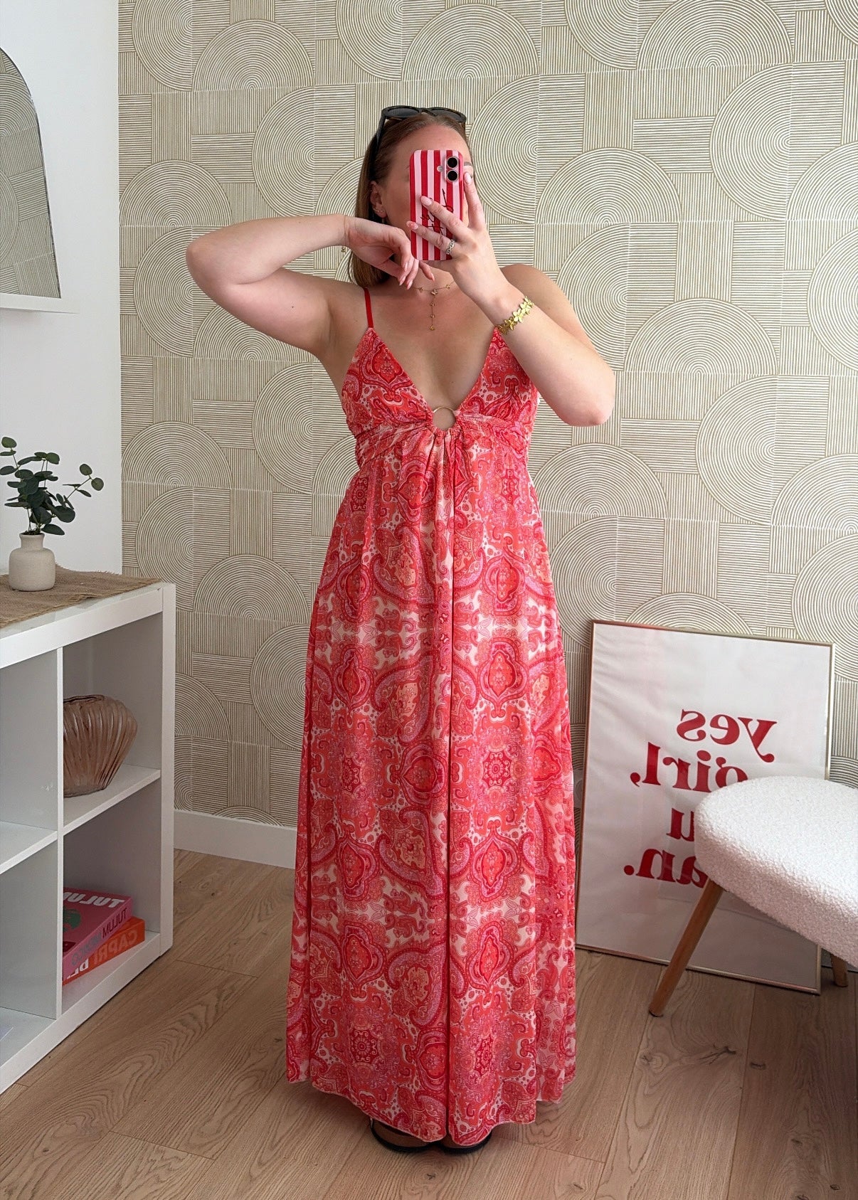 Robe longue corail - SIENNA